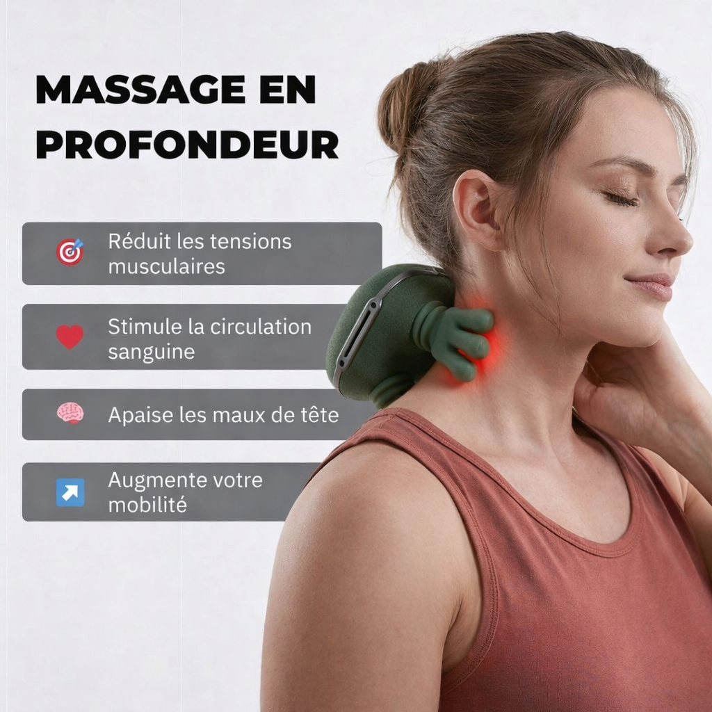 CerviZen™ Masseur Cervical 4D Chauffant – Soulagement profond en 10 minutes
